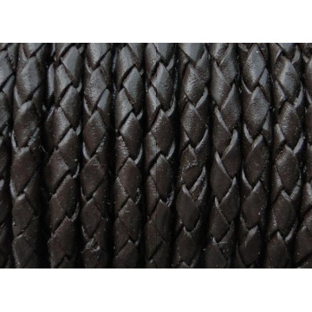 Lederband aus Ziegenleder, geflochten, 8mm, schwarz (10cm)