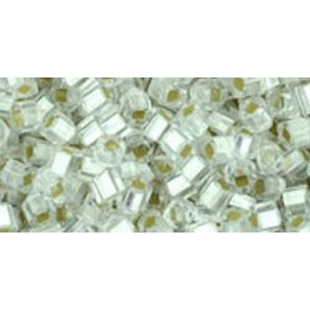 TOHO Cube 2mm (#21F) Silver-Lined Frosted Crystal