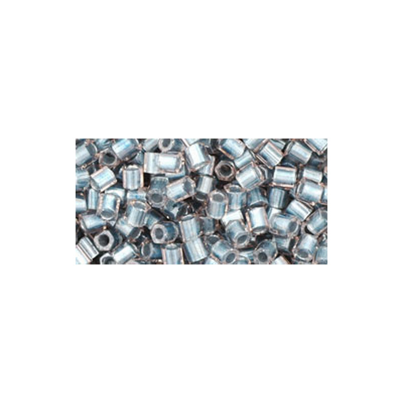 TOHO Hexcut 8/0 (#288) Inside-Color Crystal/Metallic Blue Lined